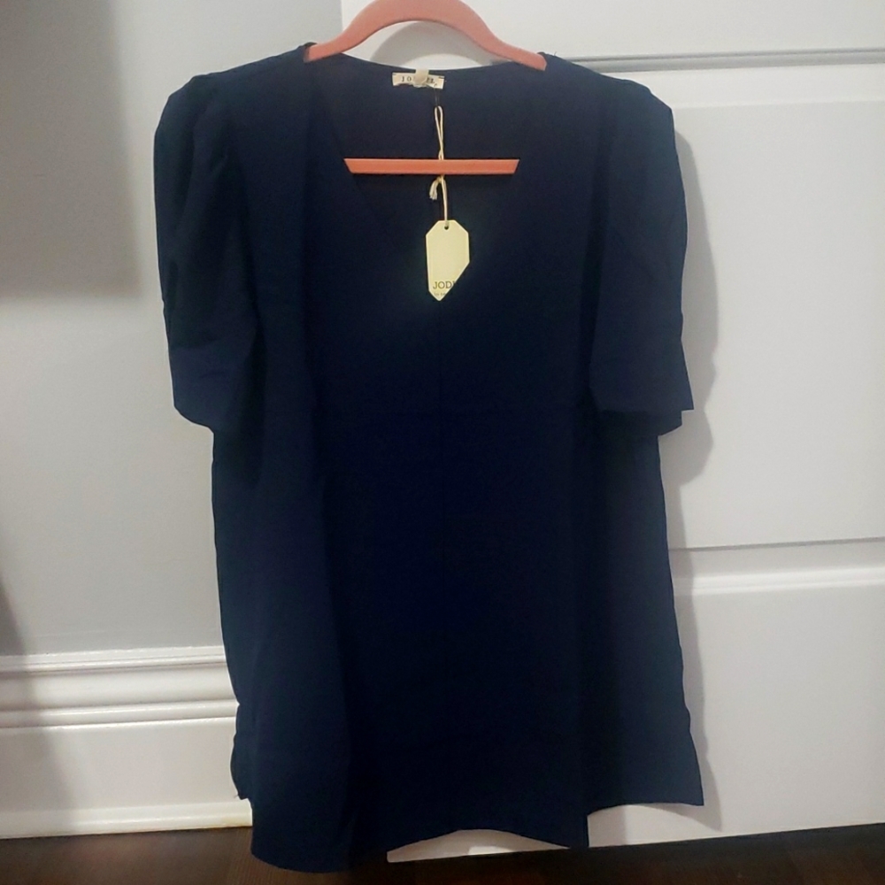 JODIFL Blue Short Sleeve Blouse